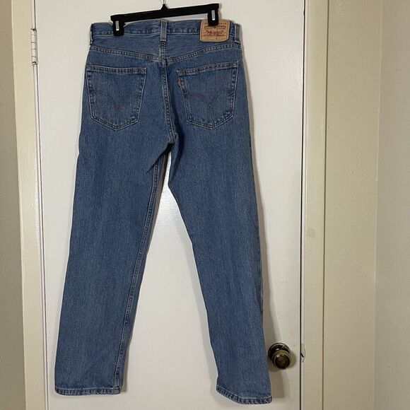 LEVIS 505 medium blue regular fit straight leg denim jeans size 32x 30 - Picture 4 of 7